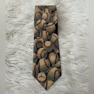 {A. Rogers Designed} Baseball Print Neck Tie - Men's One Size